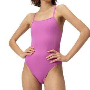 NWT Speedo Women’s Solid Twist Back One Piece Swimsuit Purple Size 36/10